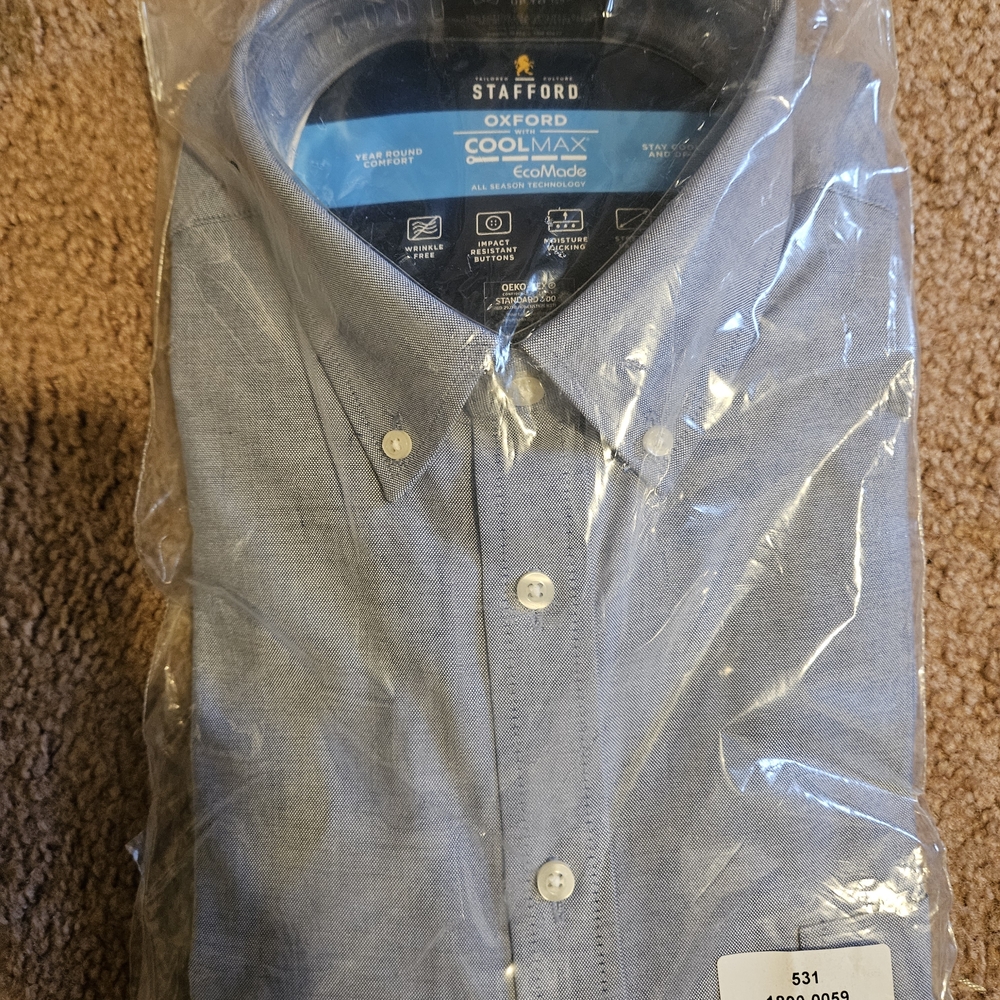 Stafford CoolMax EcoMade Light Blue Shirt